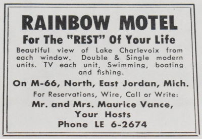 South Arms Retreats (Rainbow Motel) - Print Ad (newer photo)
